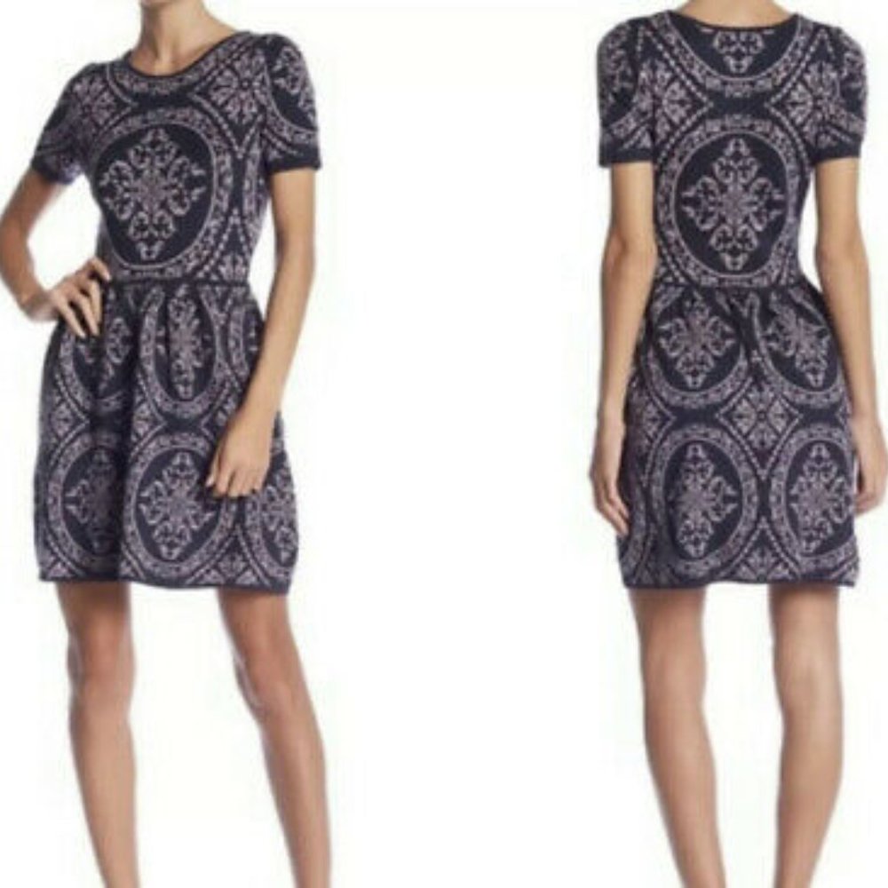 Romeo + Juliet Couture Jacquard Sweater Knit Dress - Picture 1 of 7